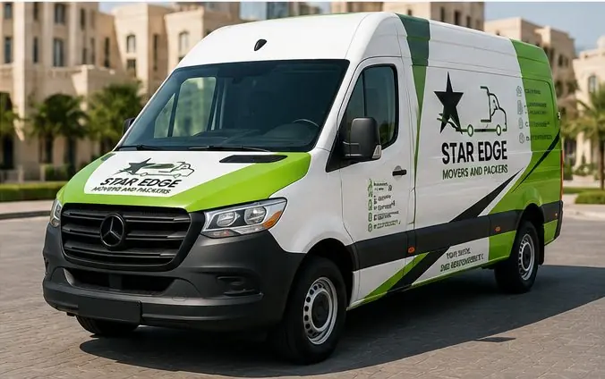 Star Edge Movers and Packers branded van ready for a move between Dubai and Abu Dhabi